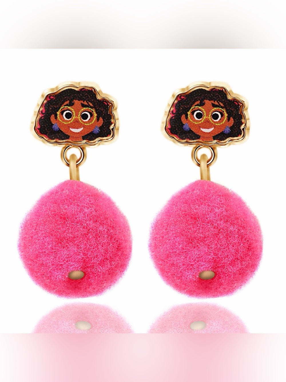 Disney Encanto Mirabel Pink Pom-Pom Dangle Earrings (New in Box)